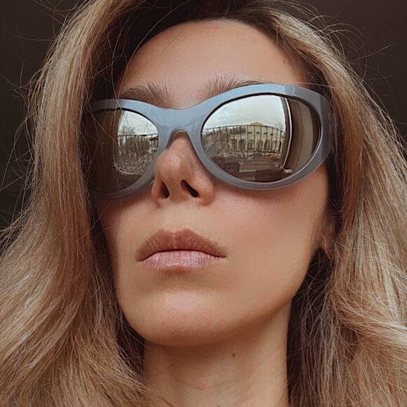 Marc Jacobs MJ 1087/S TRENDY Silver Mirror Cat Eye Sunglasses - Picture 1 of 12